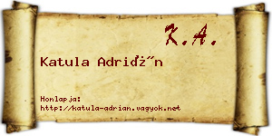 Katula Adrián névjegykártya