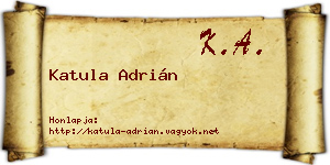 Katula Adrián névjegykártya